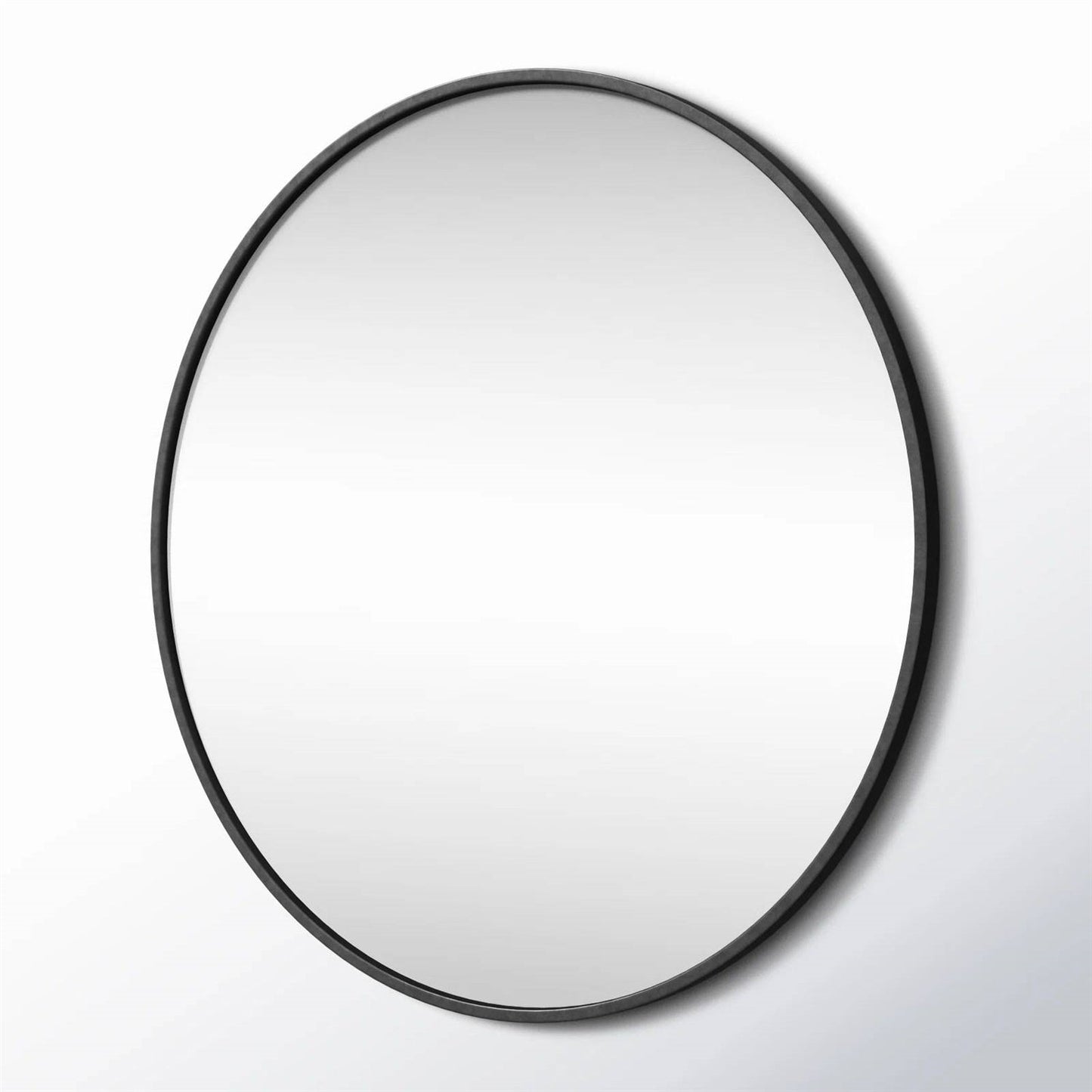 Round 42-inch Wall Mirror in Black - Living Room Bedroom Accent Bathroom Mirror-3