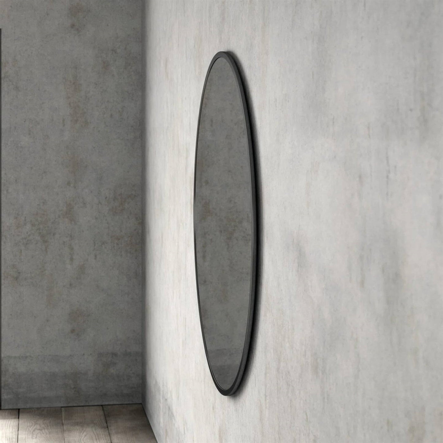 Round 42-inch Wall Mirror in Black - Living Room Bedroom Accent Bathroom Mirror-4