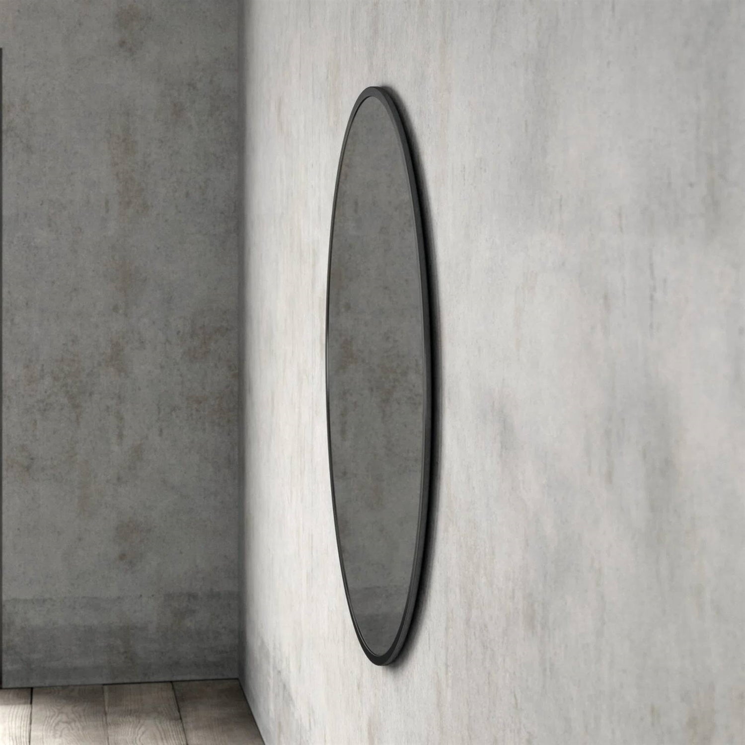 Round 42-inch Wall Mirror in Black - Living Room Bedroom Accent Bathroom Mirror-4