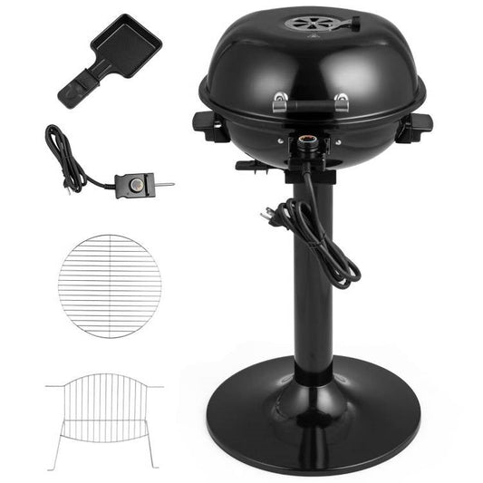 Black Double Layer Portable Electric 1600 Watt BBQ Grill-0