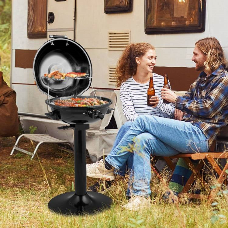 Black Double Layer Portable Electric 1600 Watt BBQ Grill-2