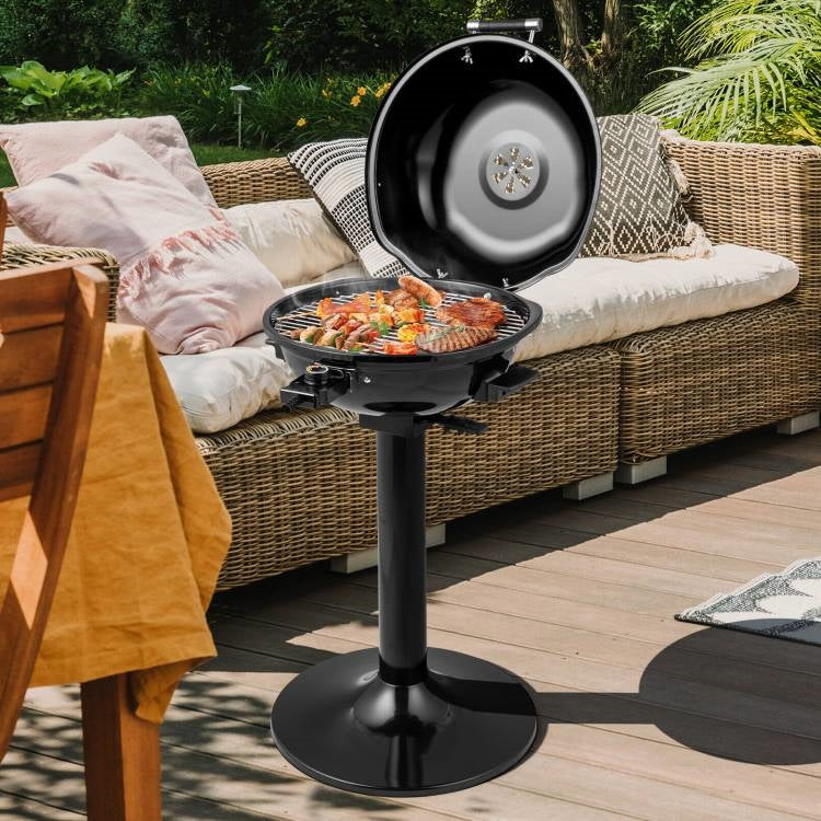 Black Double Layer Portable Electric 1600 Watt BBQ Grill-3