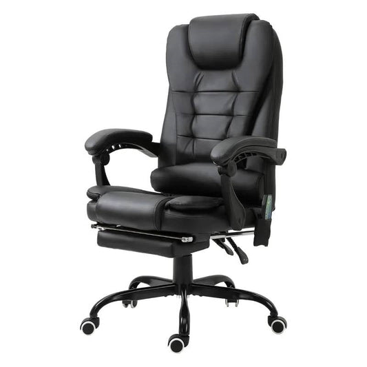 Black 7 Mode Vibrating High Back Executive Massage Adjustable Office Chair-0