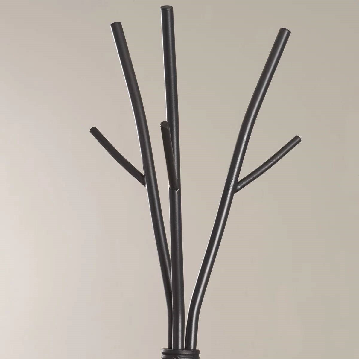 74-inch Freestanding Black Metal Coat Rack Entryway Hall Tree Umbrella Stand-2