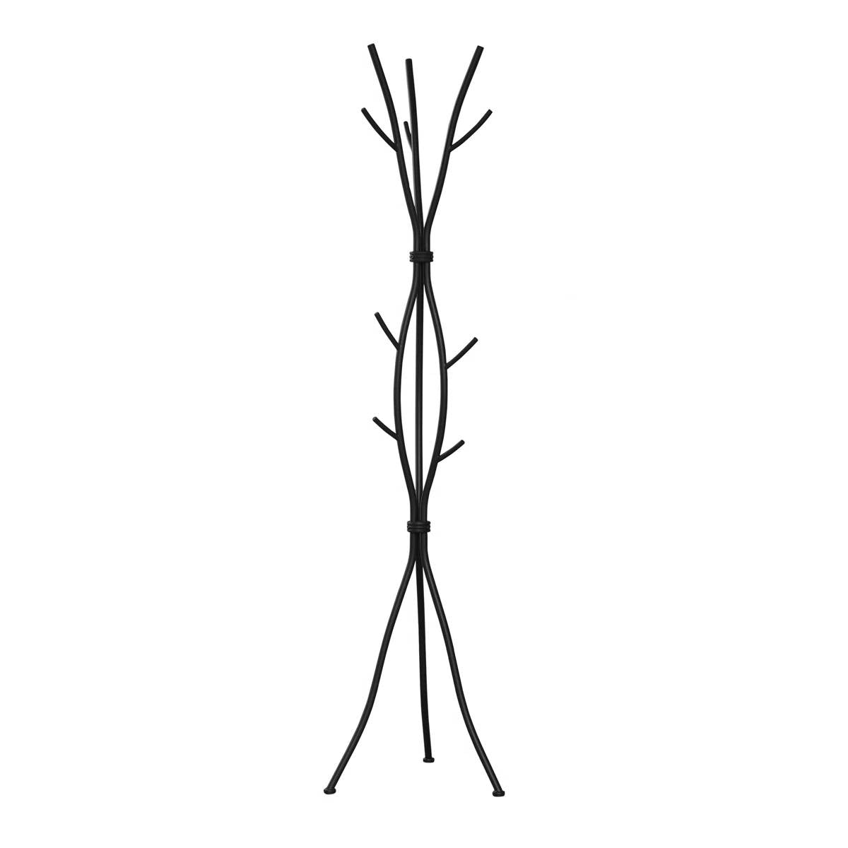 74-inch Freestanding Black Metal Coat Rack Entryway Hall Tree Umbrella Stand-3