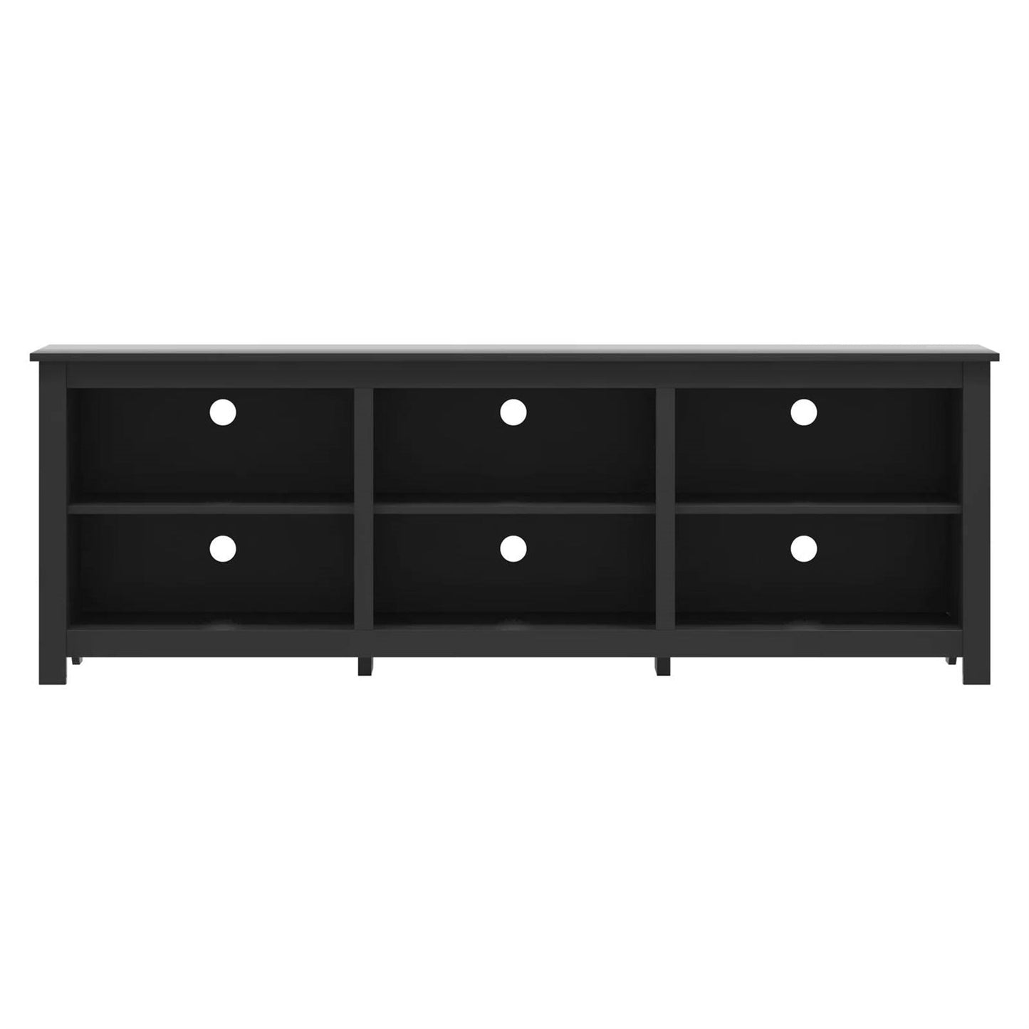 Farmhouse TV Stand in Black Wood Finish - for TVs up to 70-inch-1