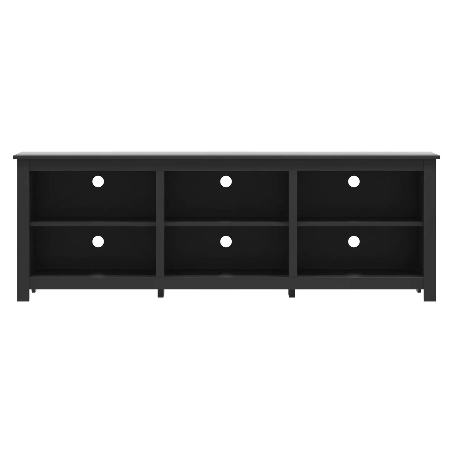 Farmhouse TV Stand in Black Wood Finish - for TVs up to 70-inch-1