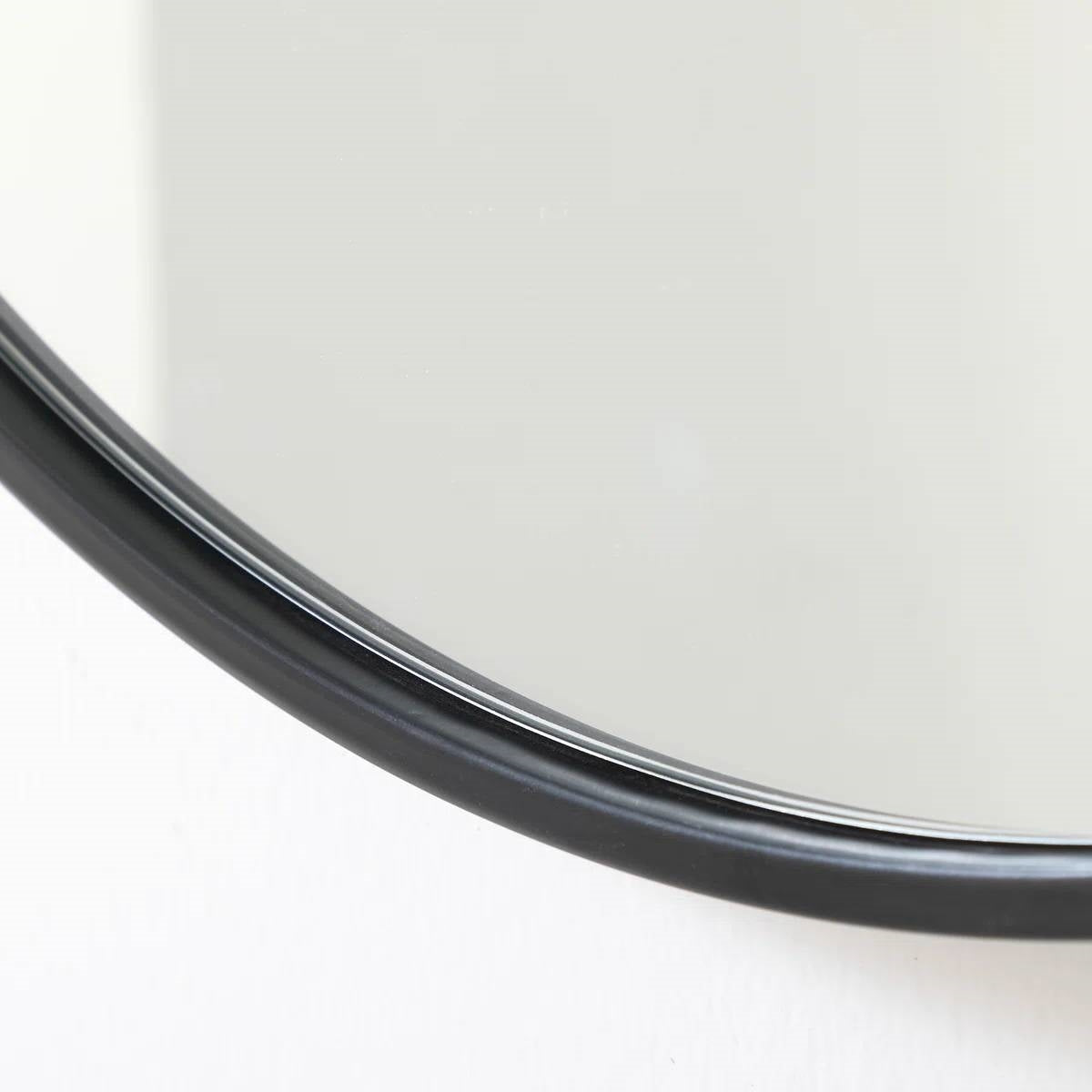 Round 28-inch Wall Mirror in Black - Living Room Bedroom Accent Bathroom Mirror-2