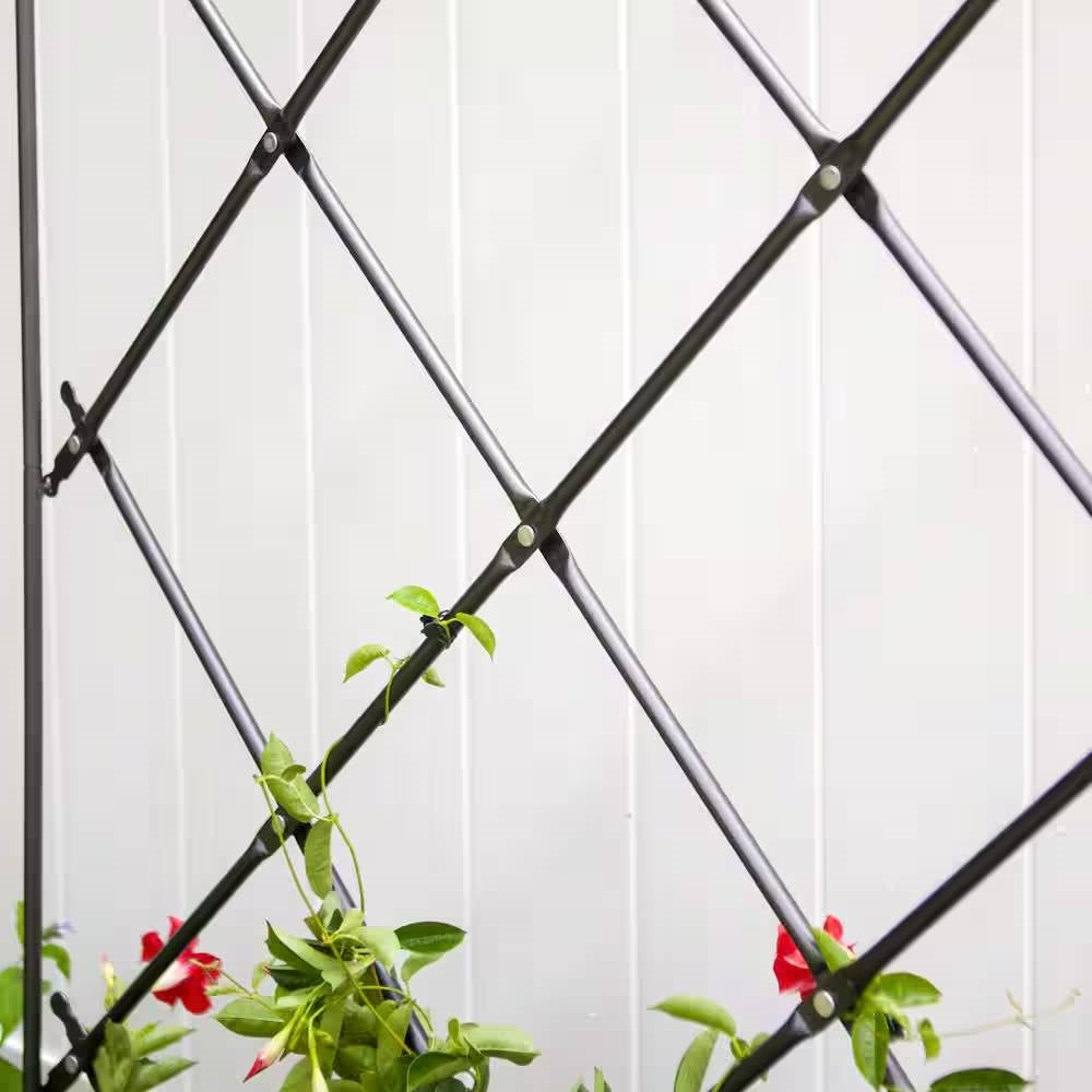 Outdoor 7-FT. Tall Wrought Iron Lattice Garden Trellis-2