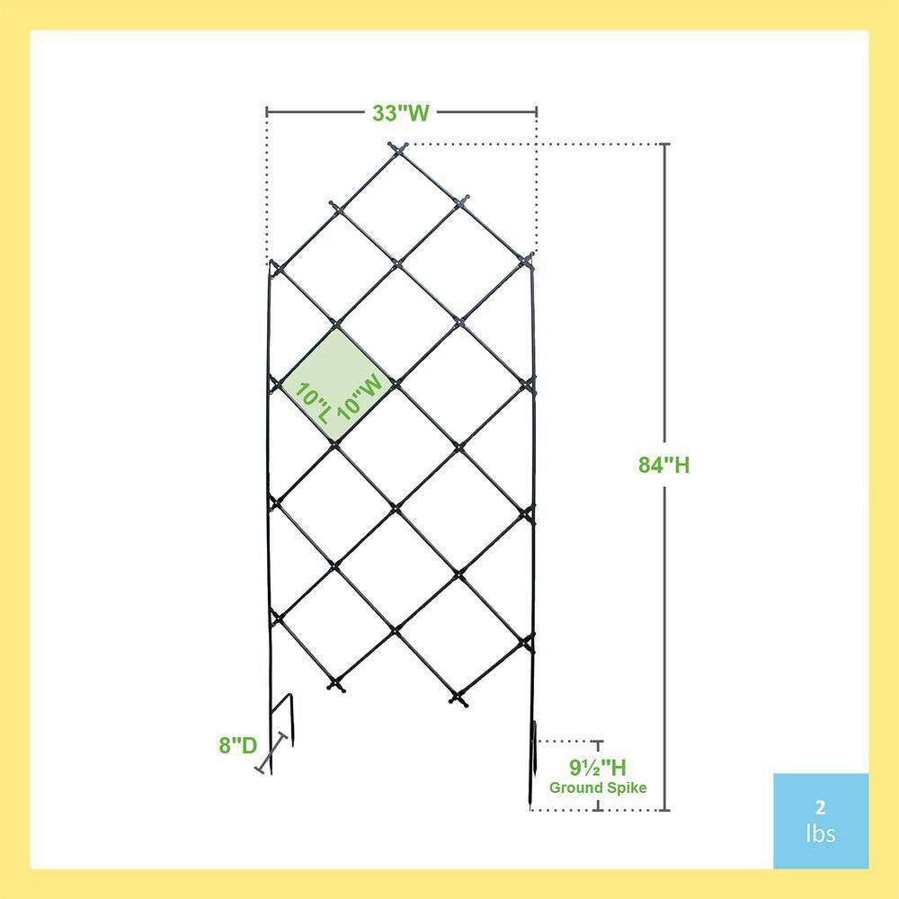 Outdoor 7-FT. Tall Wrought Iron Lattice Garden Trellis-4