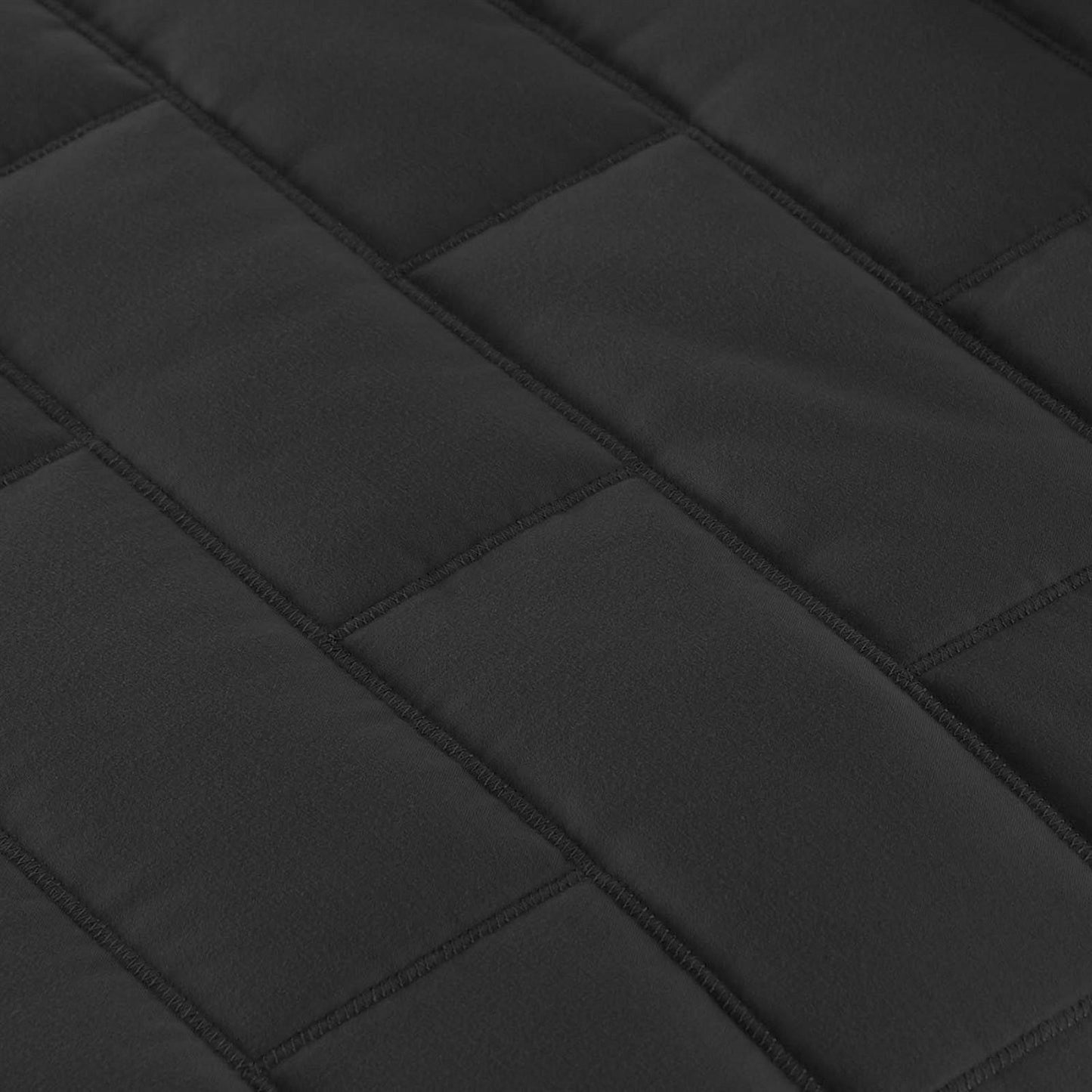 Twin/Twin XL Black Modern Brick Stitch Microfiber Reversible 2 Piece Quilt Set-1