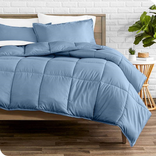 King/Cal King Size All Season Super Soft Down Alternative Comforter Set Blue-0