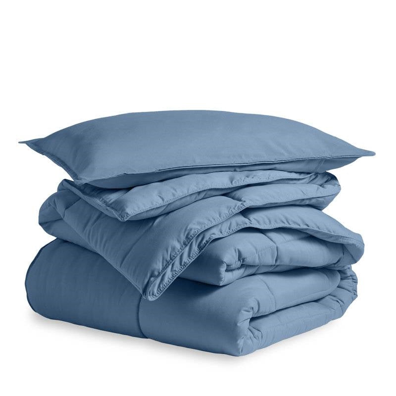 King/Cal King Size All Season Super Soft Down Alternative Comforter Set Blue-1