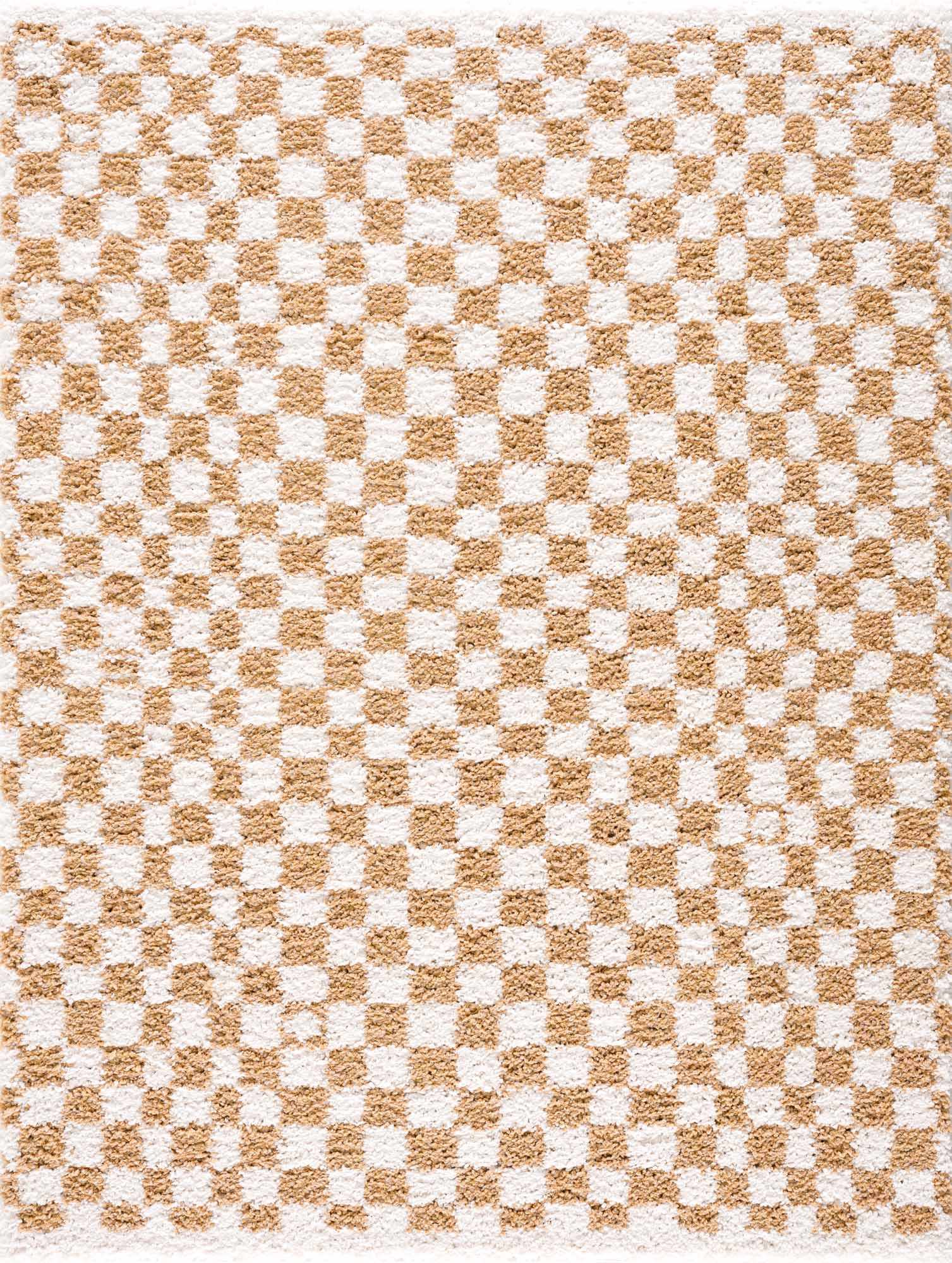 Kieu Mustard & Ivory Checkered Area Rug-1