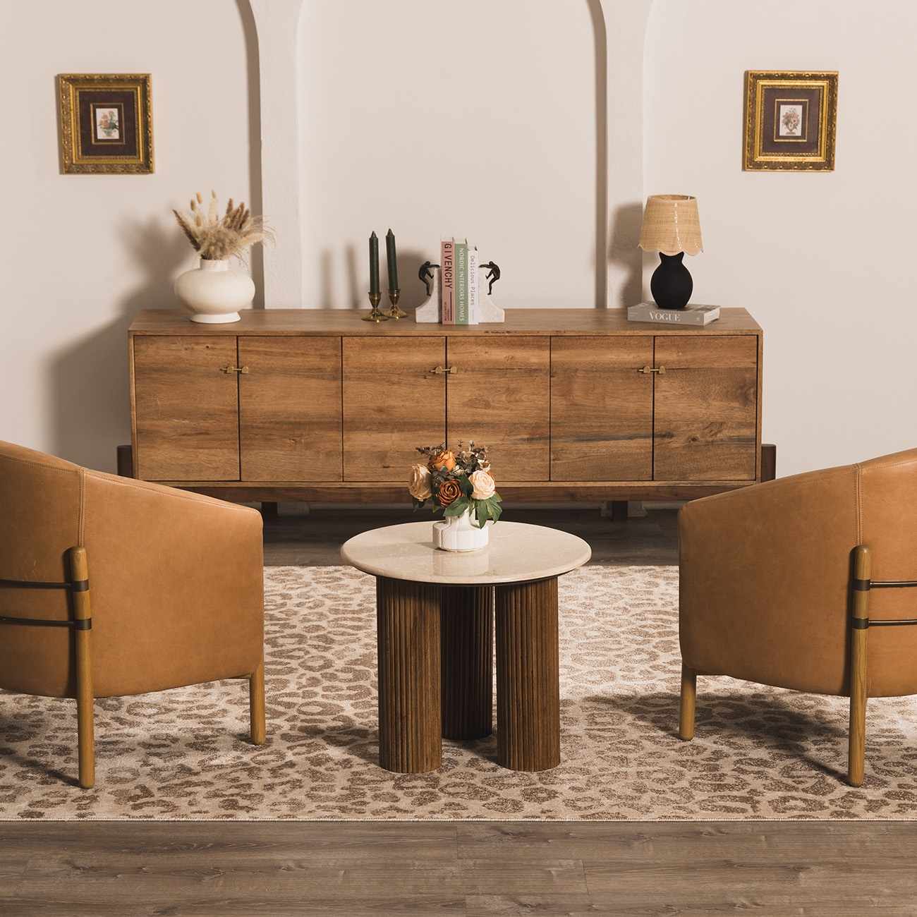 Tan Bonhill Leopard Print Area Rug-1