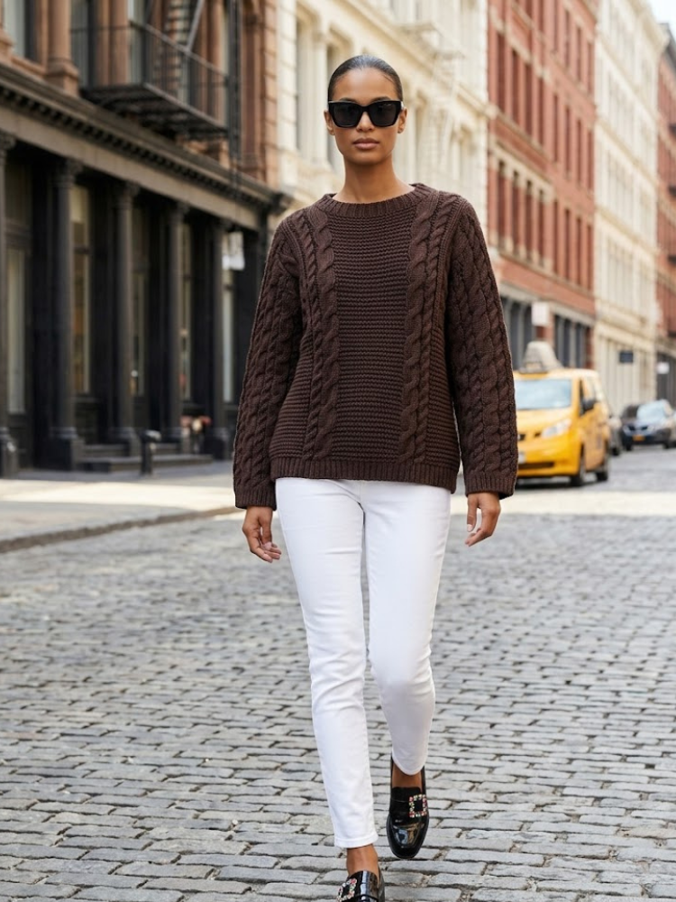 BOWERY Women's Cable-Knit Sweater Prêt-à-Porter BYMANYC ® New York-0