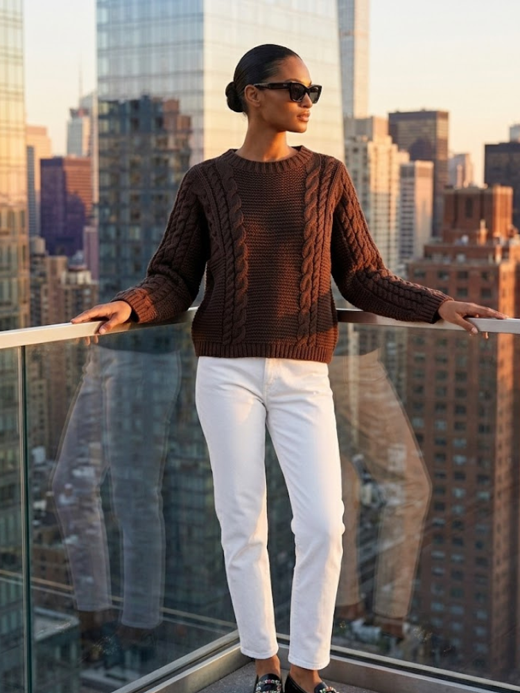 BOWERY Women's Cable-Knit Sweater Prêt-à-Porter BYMANYC ® New York-1