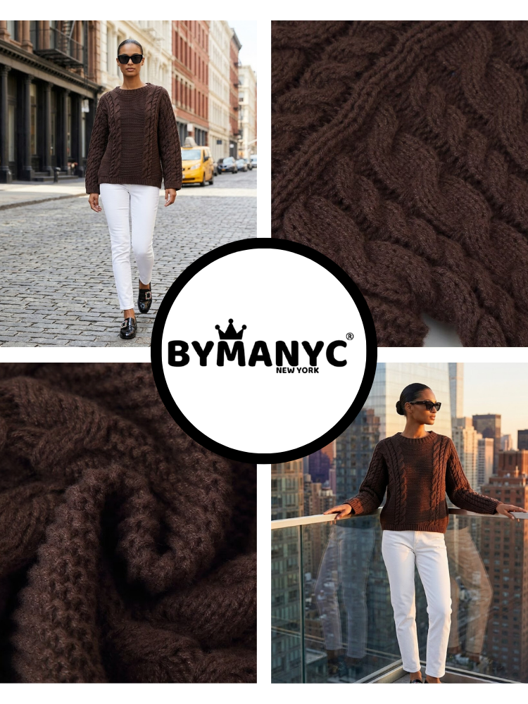 BOWERY Women's Cable-Knit Sweater Prêt-à-Porter BYMANYC ® New York-2