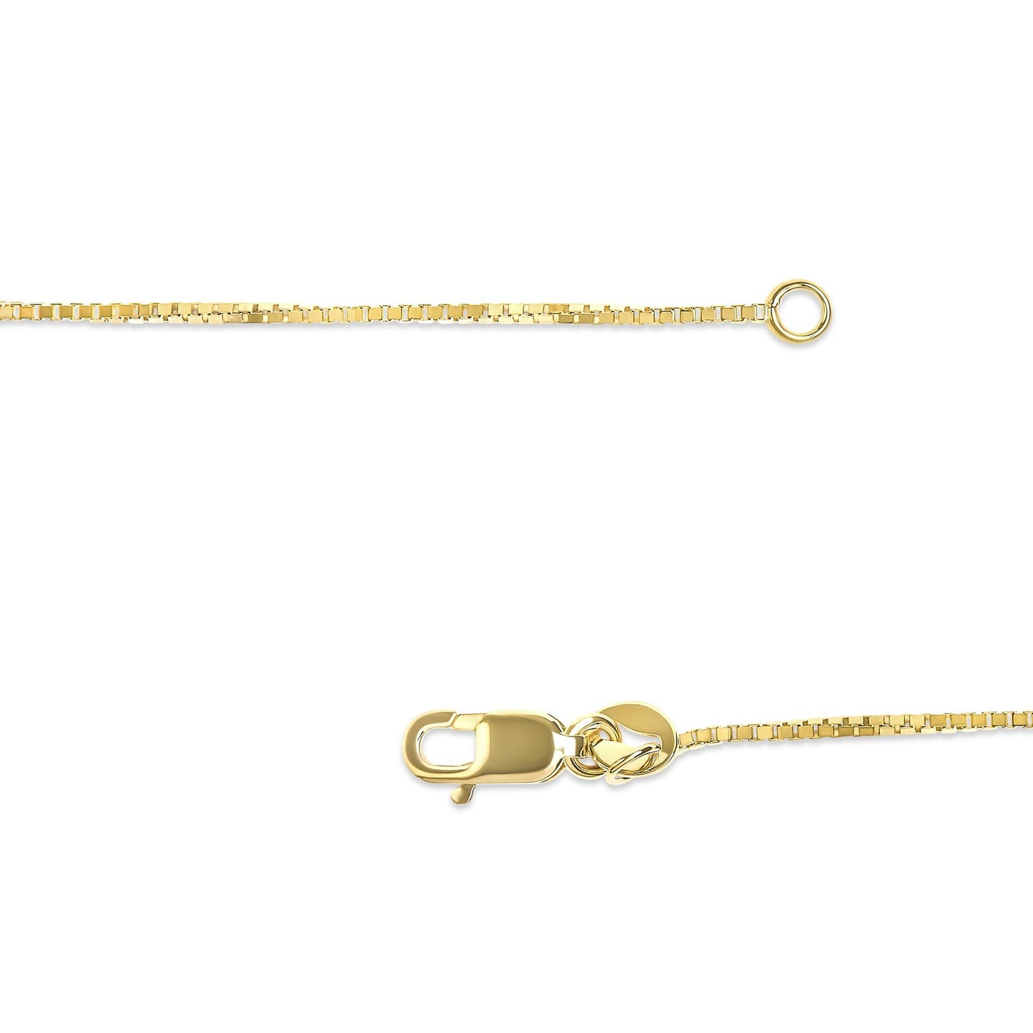 Unisex Solid 14K Gold 0.75mm Classic Box Chain Necklace-1
