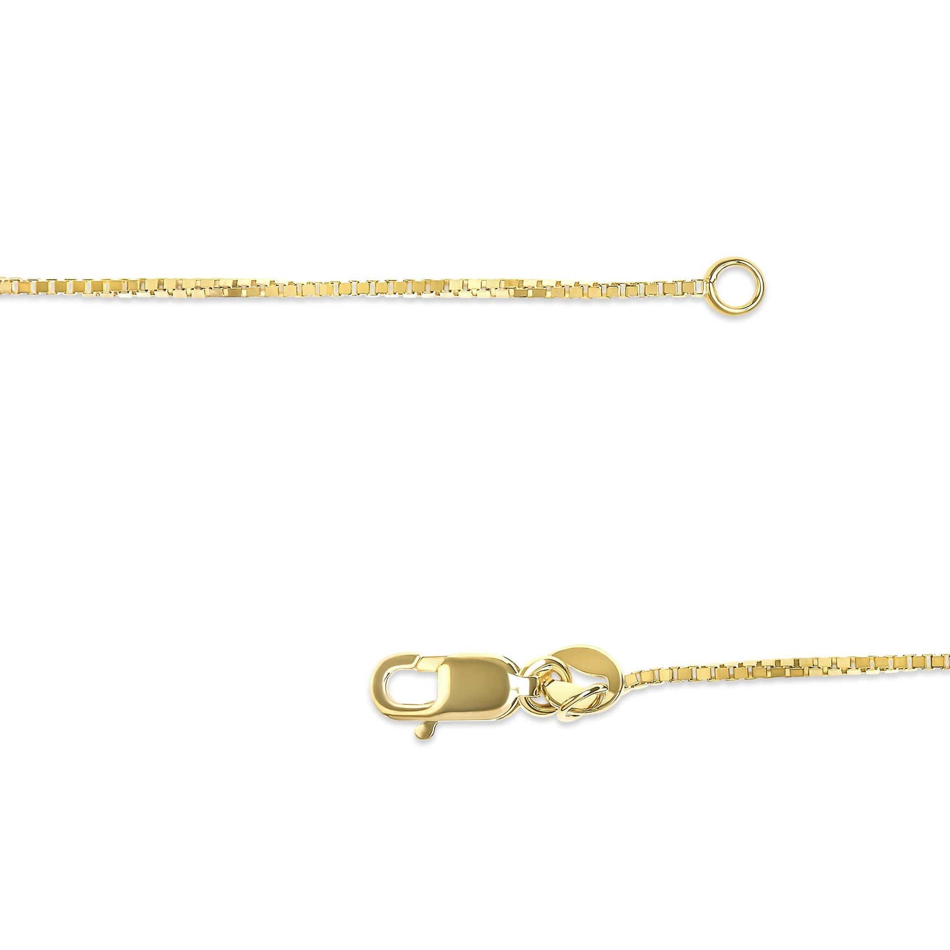 Unisex Solid 14K Gold 0.75mm Classic Box Chain Necklace-1