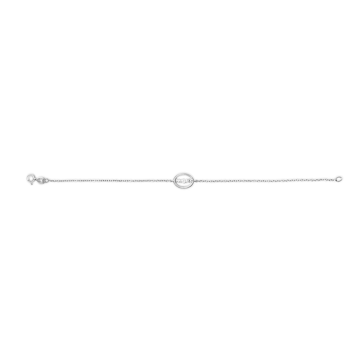 .925 Sterling Silver Diamond Accent MOM Charm Bracelet (J-K Color, I2-I3 Clarity) - 7" Inches-3