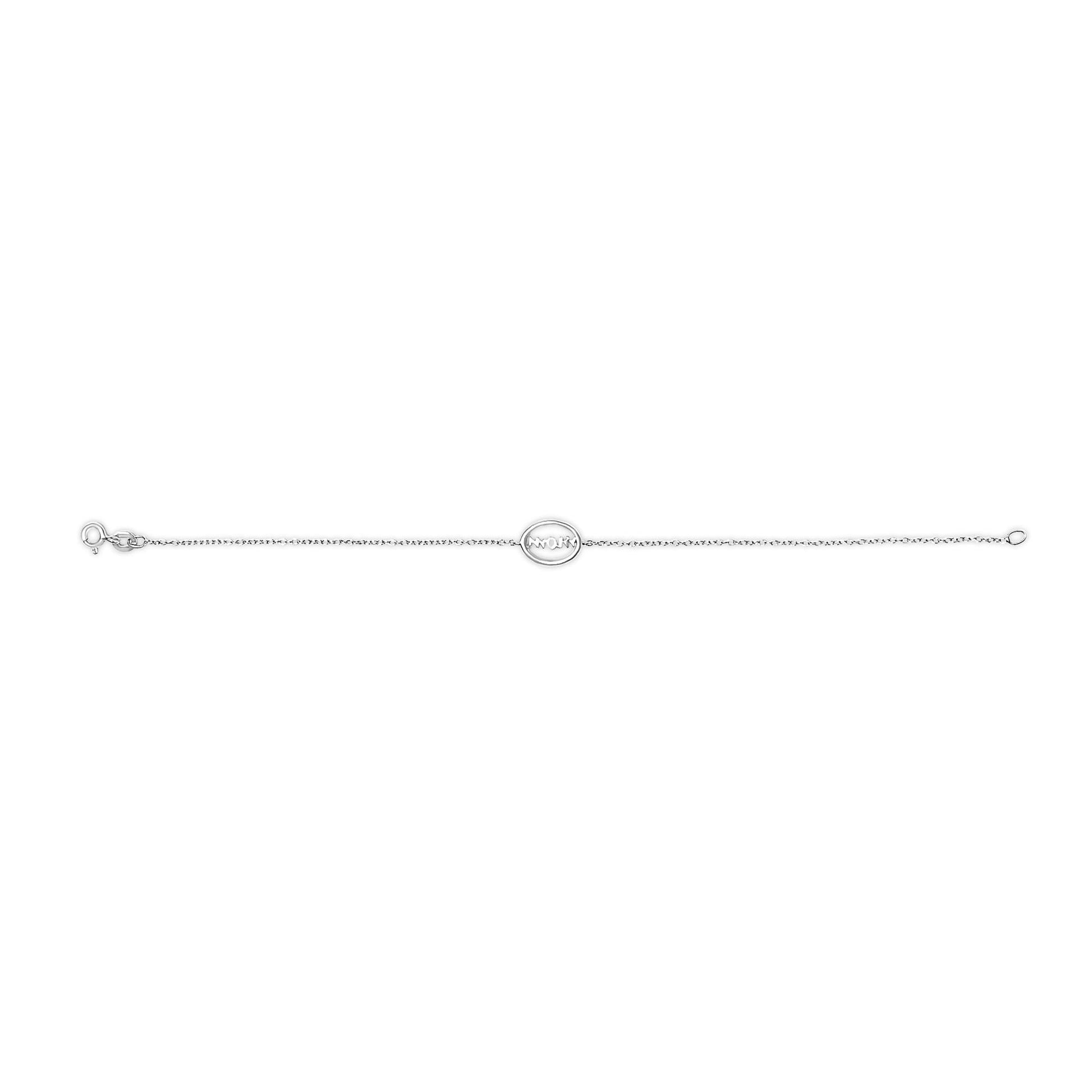 .925 Sterling Silver Diamond Accent MOM Charm Bracelet (J-K Color, I2-I3 Clarity) - 7" Inches-3
