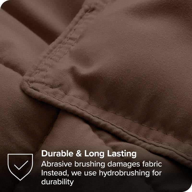 Full size 3-Piece Down Alternative Microfiber Comforter Set in Chocolate Brown-4