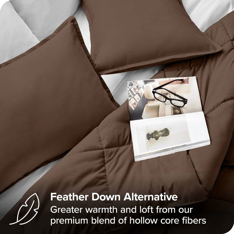 King / CAL King 3-Piece Down Alternative Comforter Set in Chocolate Brown-3