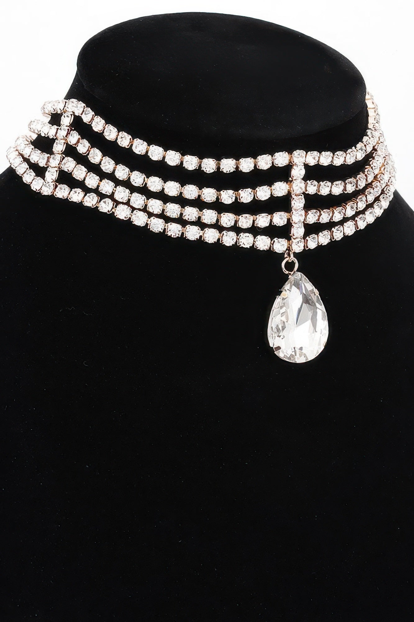 BROADWAY Rhinestone Choker & Crystal Pendant: NYFW BYMANYC ® New York-1