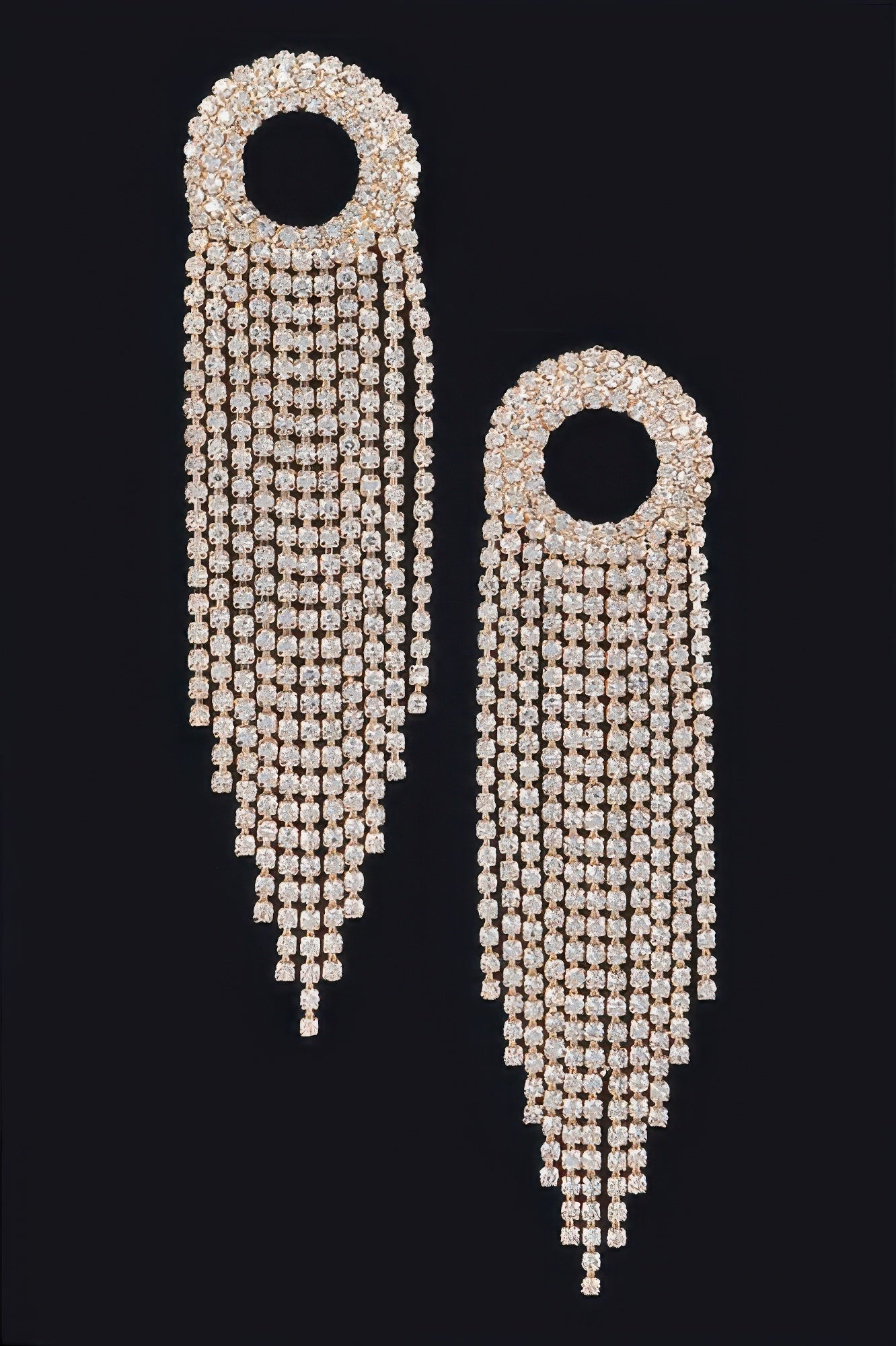 BROADWAY Rhinestone Fringe Drop Earrings: NYFW BYMANYC ® New York-3