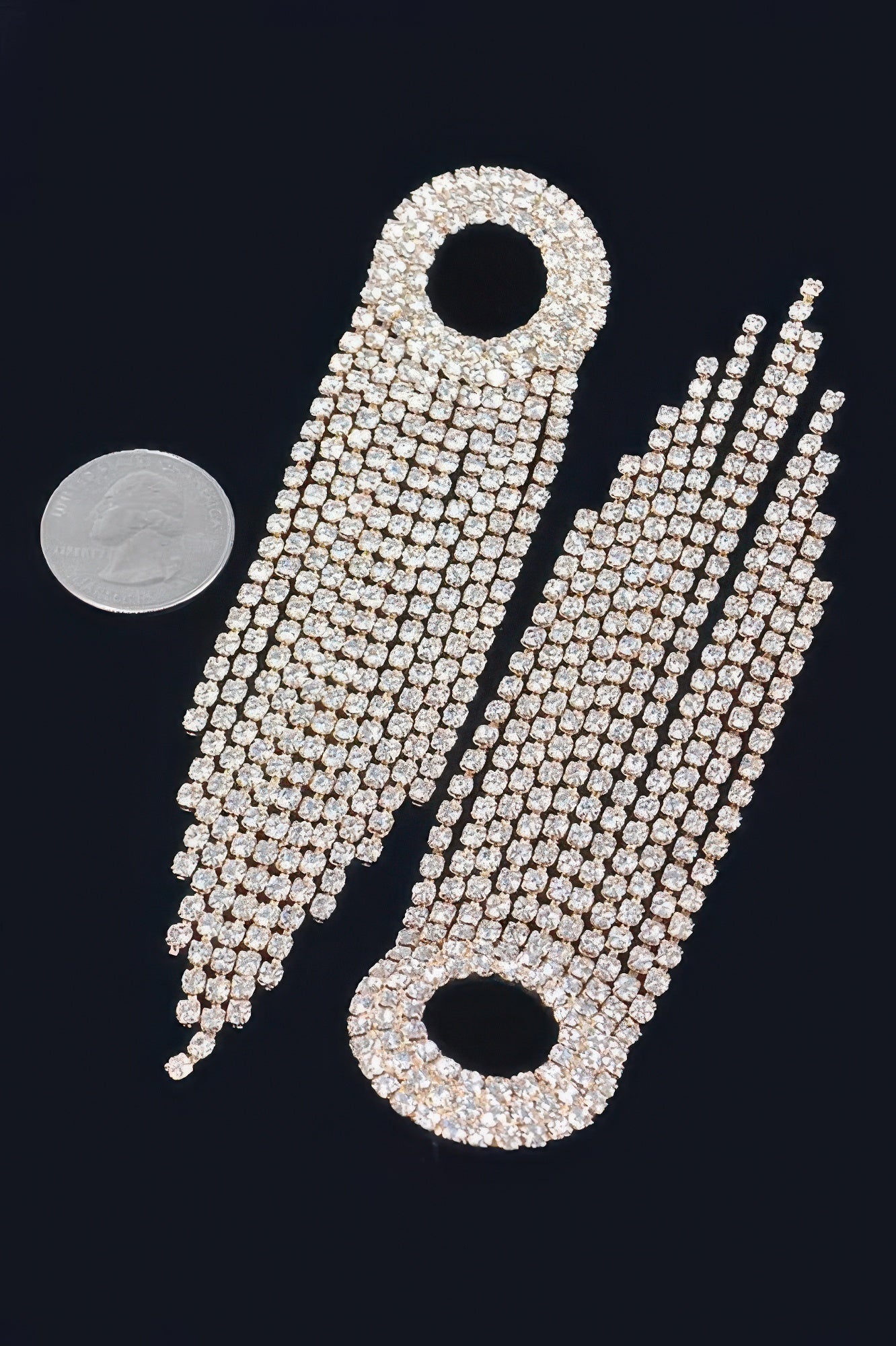 BROADWAY Rhinestone Fringe Drop Earrings: NYFW BYMANYC ® New York-4