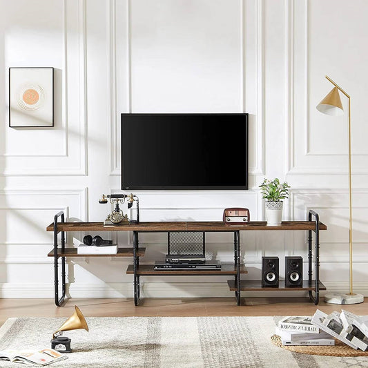 Modern Metal Wood Industrial Entertainment Center TV Stand for TV up to 65-inch-0