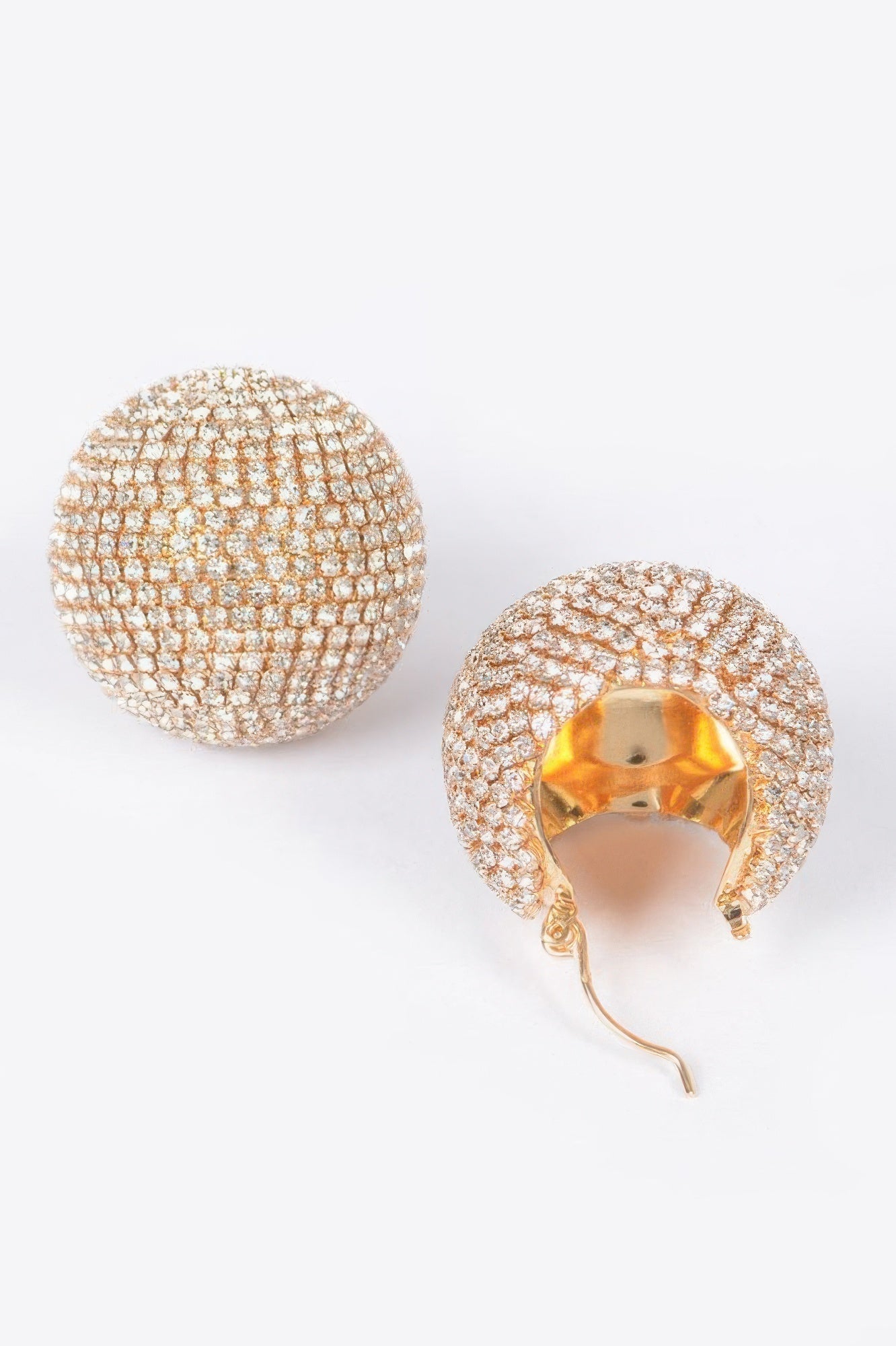 BRYANT Polished Rhinestone Round Earrings: NYFW BYMANYC ® New York-1