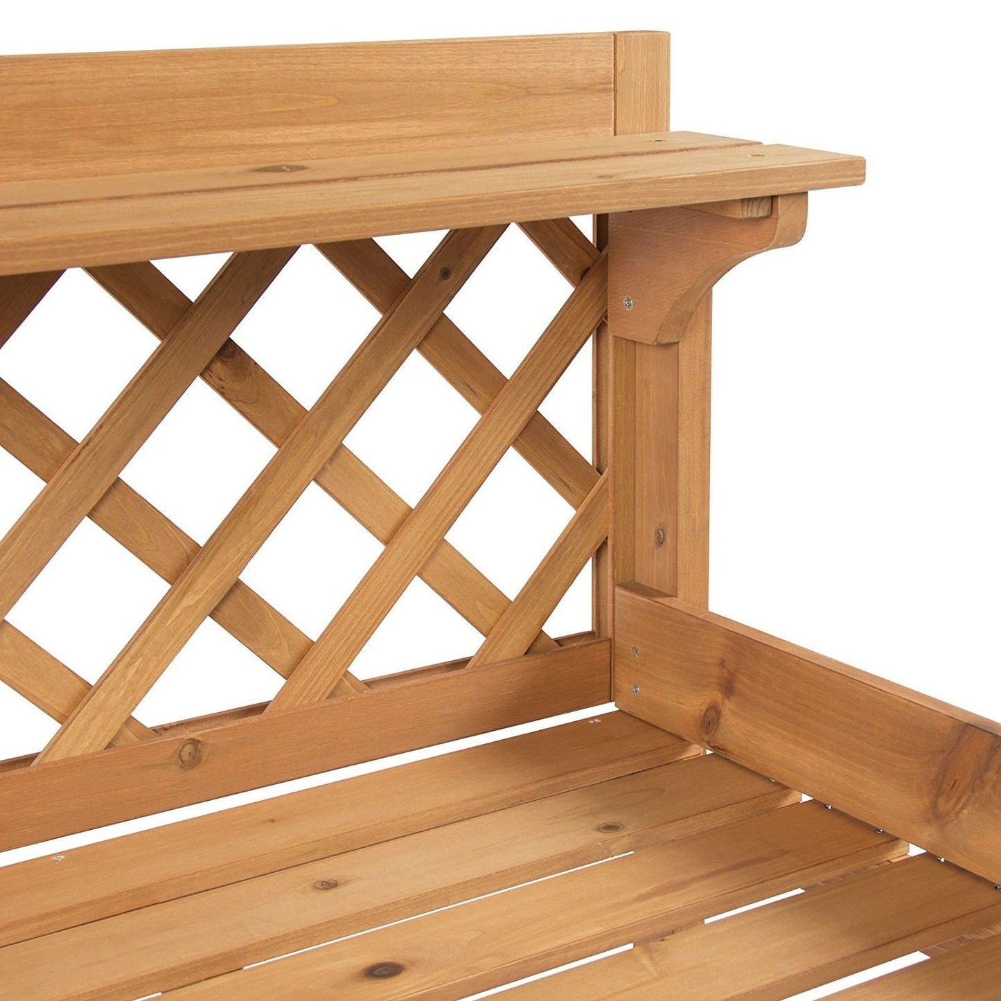 Solid Wood Garden Work Table Potting Bench in Natural Finish-4