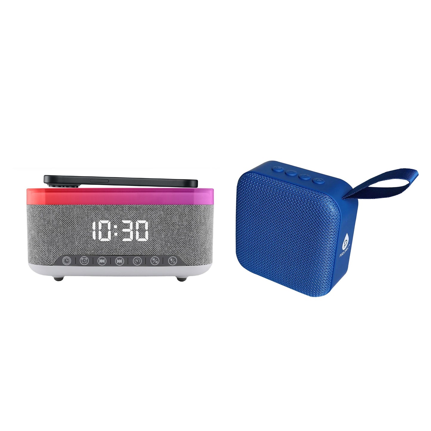 2-in-1 Wireless Charging Alarm Clock and Hi-Res Portable Speaker-0