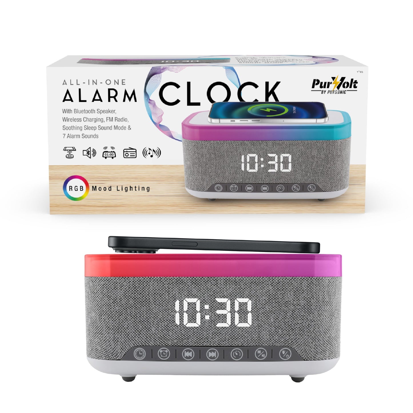 Power & Comfort Trio – Sip & Charge Mug Warmer, All-in-One Alarm Clock & 5-in-1 Folding Charging Station-2