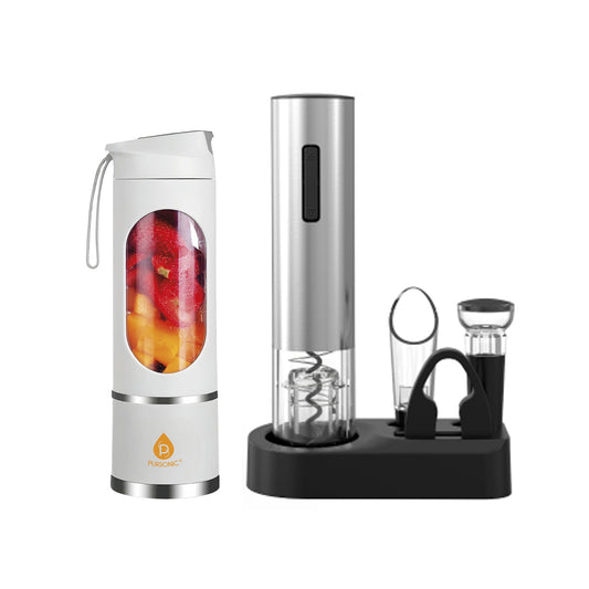 Premium Wine & Juice Duo: Electric Wine Opener + Travel Juicer Blender-0