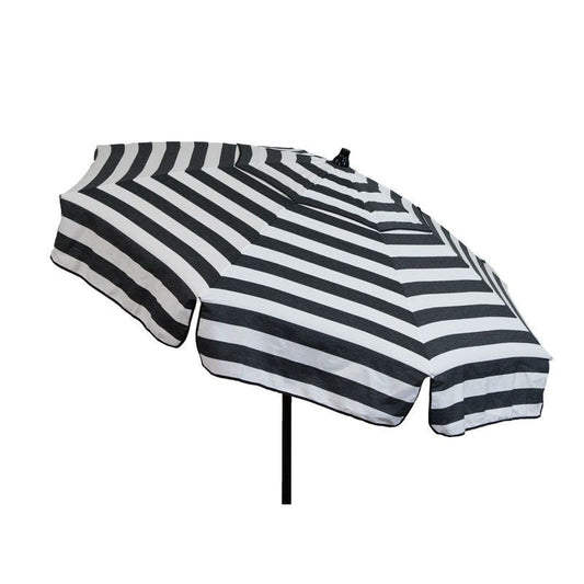 6 Foot Black White Stripe Drape Umbrella Manual Lift with Tilt-0