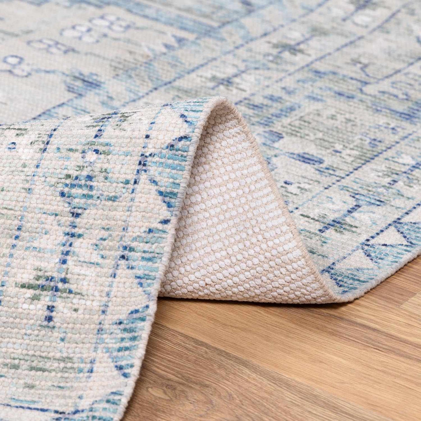 Byers Handmade Cotton-blend Aqua Rug-3