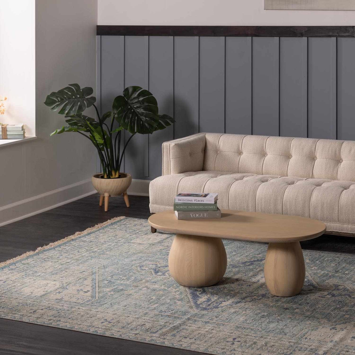 Byers Handmade Cotton-blend Aqua Rug-1