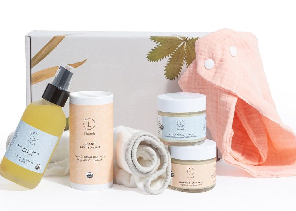 Organic full care new baby gift set - welcome little one!-0