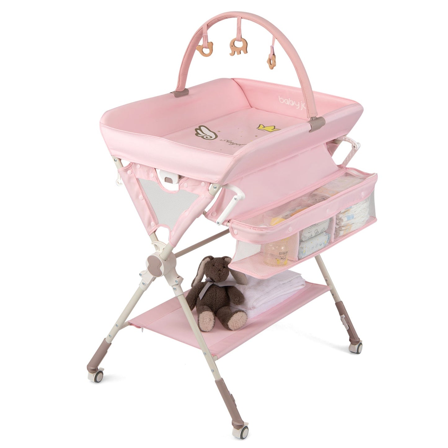 Baby Changing Table Foldable Diaper Changing Station with Storage Bag and Shelf