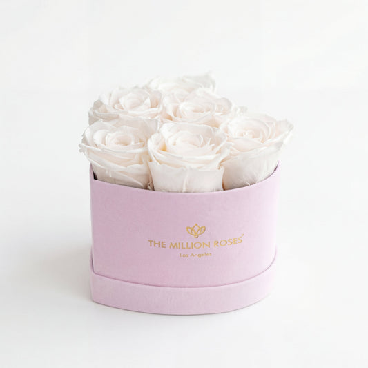 Baby Heart Light Pink Box | White Roses