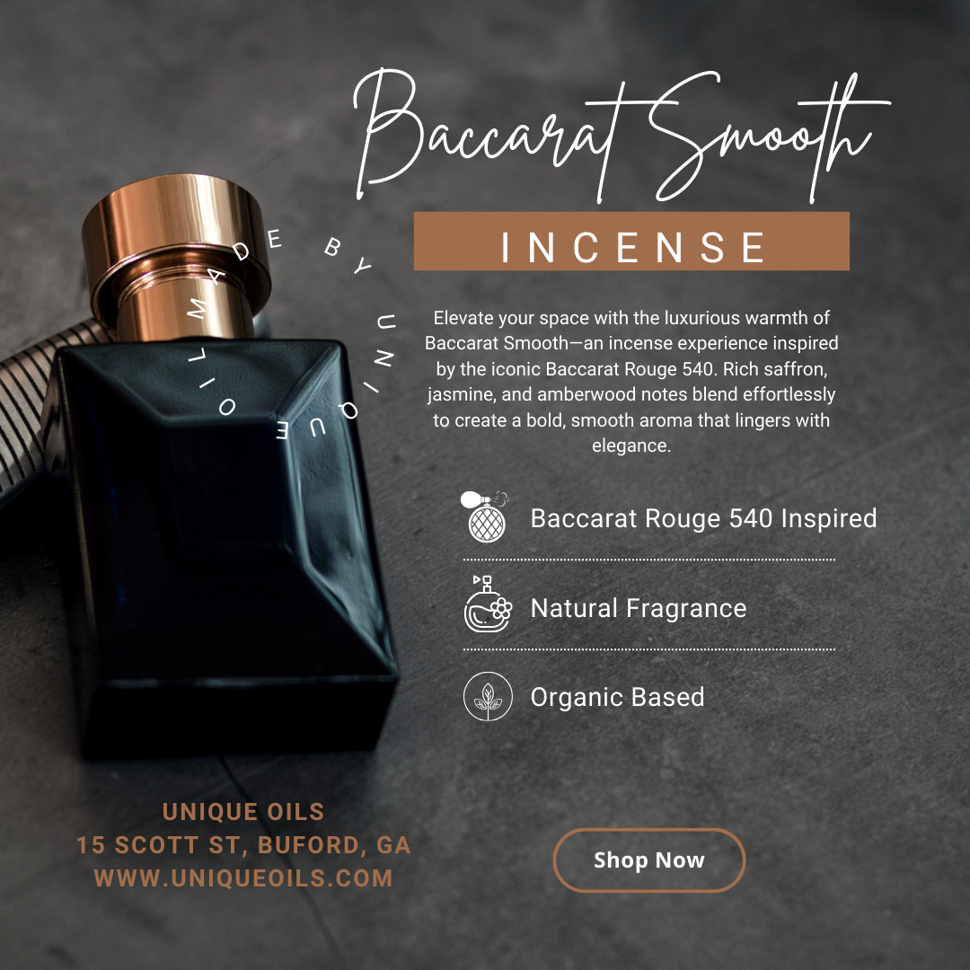 Unique Oils Luxury Incense - Baccarat Smooth (pack of 100)