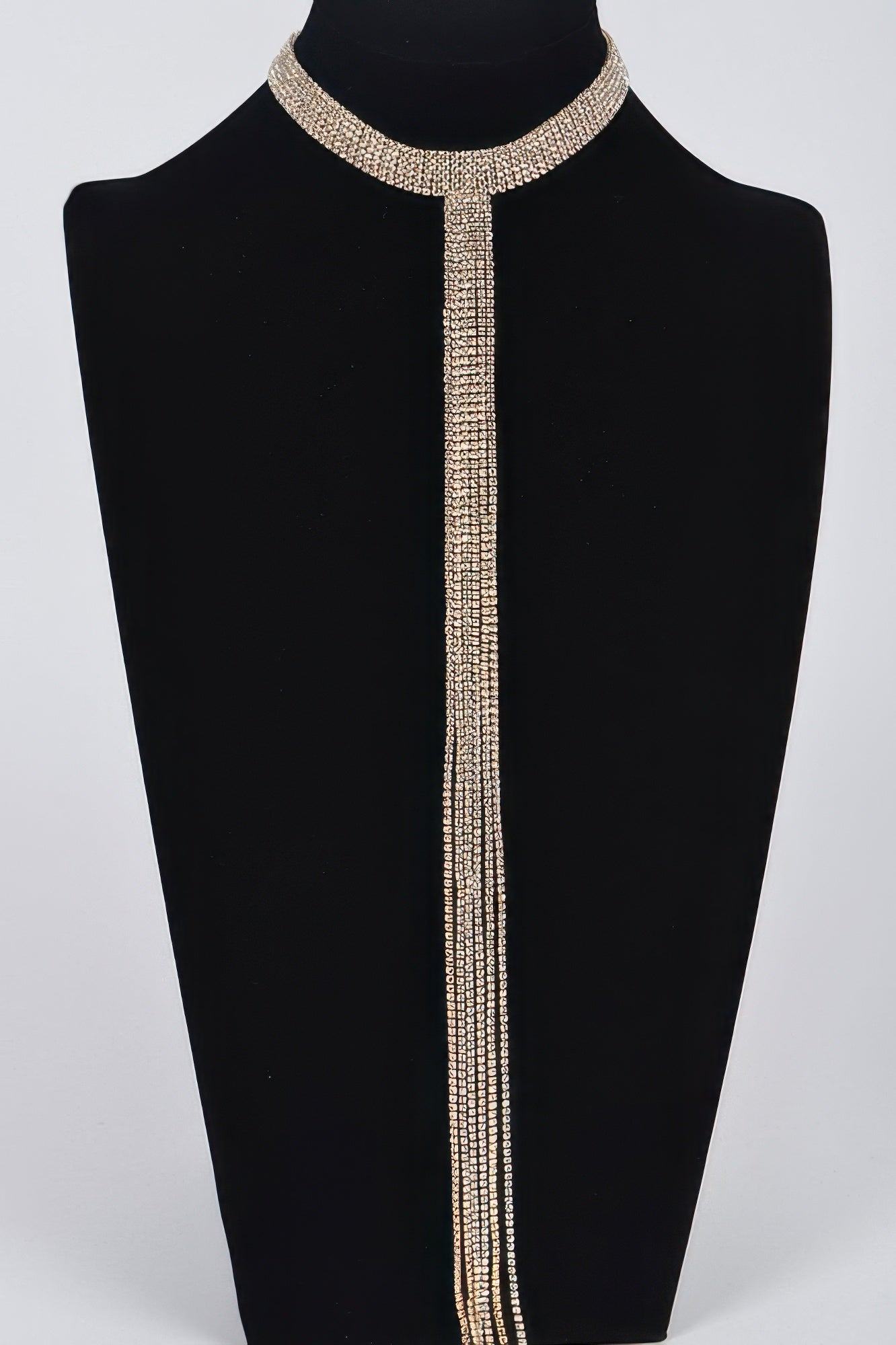 Bar Line Rhinestone Choker Necklace | BYMANYC ® New York Elegance-0