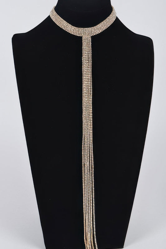 Bar Line Rhinestone Choker Necklace | BYMANYC ® New York Elegance-0