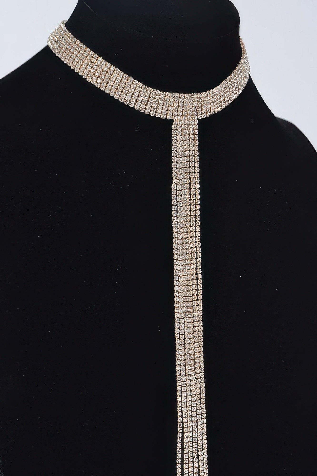 Bar Line Rhinestone Choker Necklace | BYMANYC ® New York Elegance-1