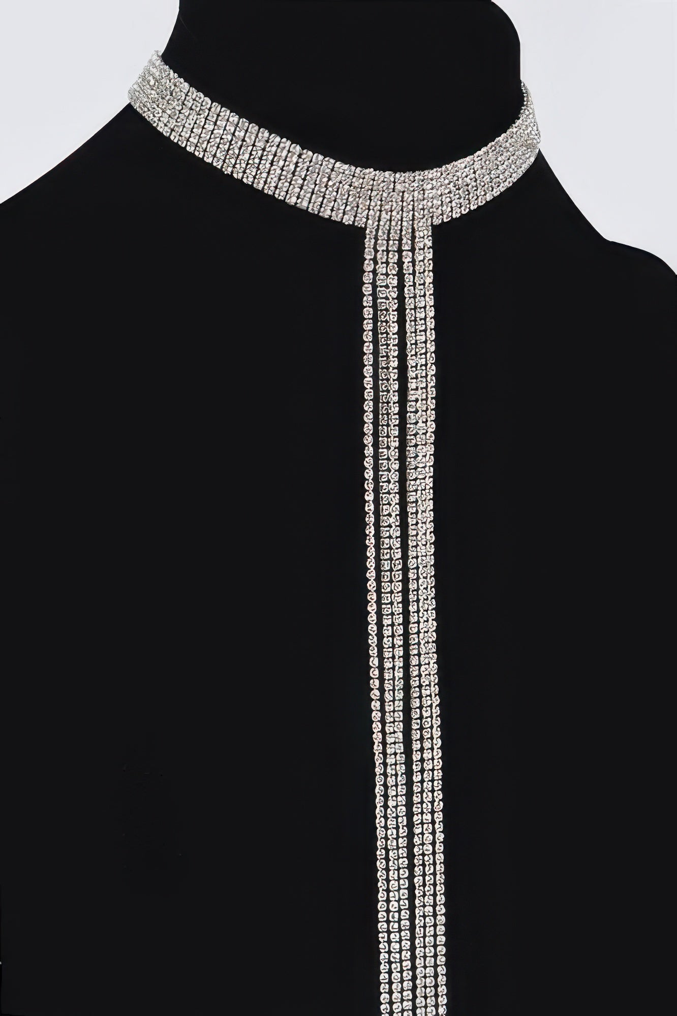 Bar Line Rhinestone Choker Necklace | BYMANYC ® New York Elegance-3