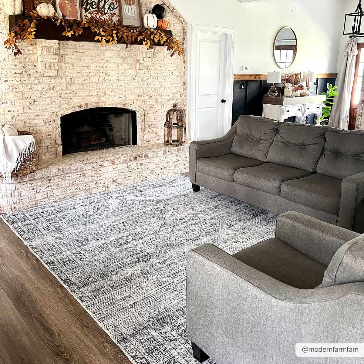 Barny Gray Blue Washable Rug-2