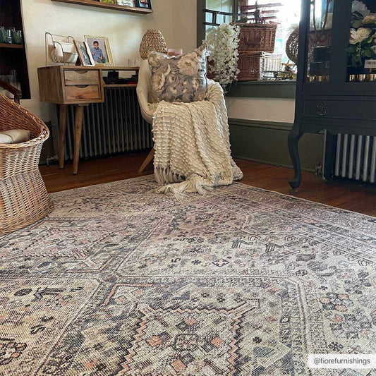 Barny Tan Flat Pile Washable Rug Area Rug-0